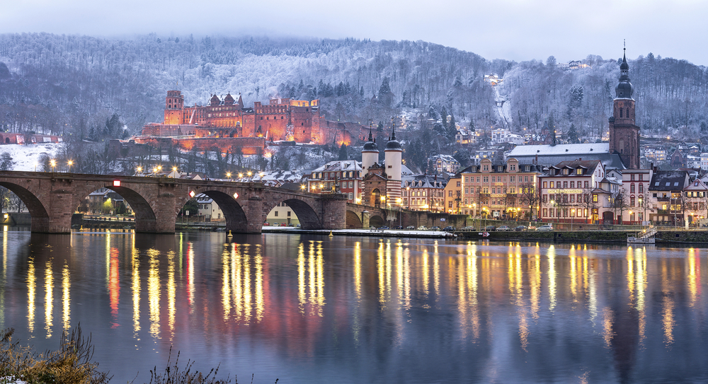 Skyline von Heidelberg im Winter